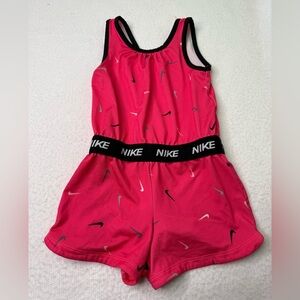 Nike Dri-Fit All Over All Swoosh Girls Toddler Romper Sz 3T Beach Resortwear